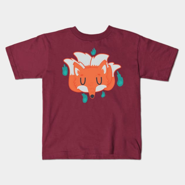 Fiery Fox Spirit Sprite Kids T-Shirt by clairestamper